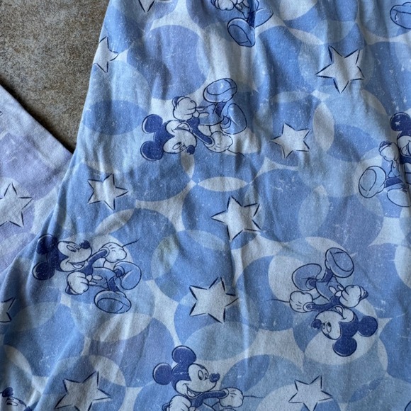 Y2K Disney Mickey Mouse Pajama Pants Size M Blue Stars‎ Print Stretchy - Picture 2 of 5